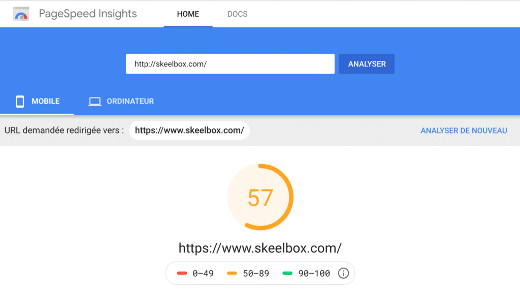 Google Page Speed Insight- audit de site e-commerce